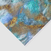 Abstraktes Gold und Aquamarine Imitate Fohlen Glit Seidenpapier (Ausschnitt)