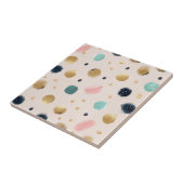 Abstraktes Gold und farbenfrohe Pinselstriche Fliese (Seite)