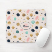 Abstraktes Gold und farbenfrohe Pinselstriche Mousepad (Mit Mouse)