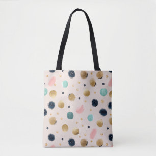 Abstraktes Gold und farbenfrohe Pinselstriche Tasche