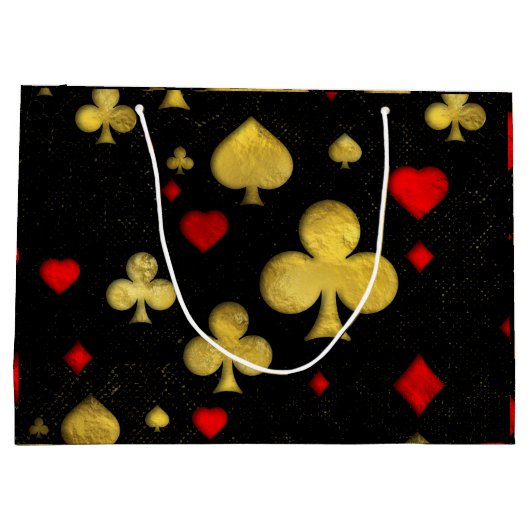 Abstraktes Gold und rote Große Geschenktüte (Rückseite)