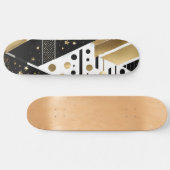 abstraktes Gold- und Schwarz-Dreiecke-Skateboard Skateboard (Horizontal)
