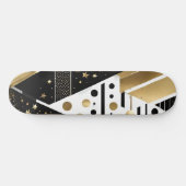 abstraktes Gold- und Schwarz-Dreiecke-Skateboard Skateboard (Horizontal)