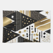 abstraktes Gold und schwarze Dreiecke Küchentücher (Horizontal)