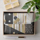 abstraktes Gold- und Schwarzweißpapier Seidenpapier (Geschenk)