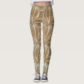 abstraktes Gold und Weiß Leggings (Vorderseite)