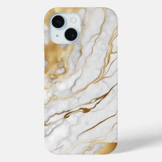 Abstraktes Gold und weißes Marmor Case-Mate iPhone Hülle (Rückseite)