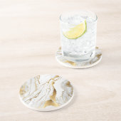 Abstraktes Gold und weißes Marmor Getränkeuntersetzer (Seite)