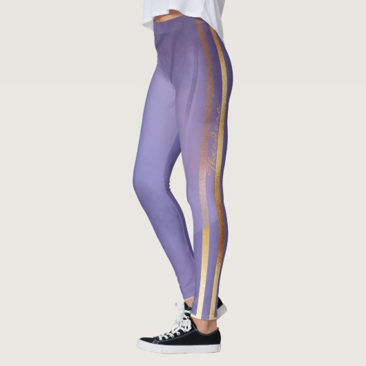 Abstraktes Gold Violett Leggings (Links)