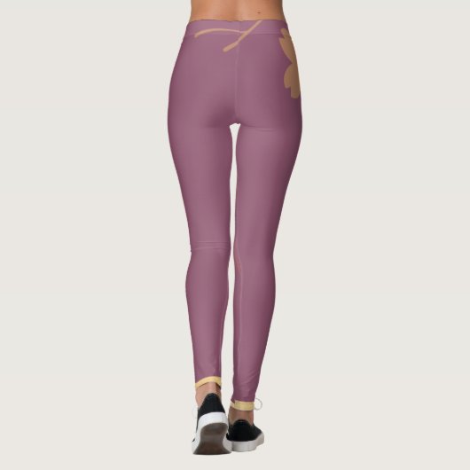 Abstraktes Gold Violett Leggings (Rückseite)