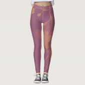 Abstraktes Gold Violett Leggings (Vorderseite)