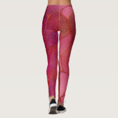 Abstraktes Gold Web über Violet, Lila und Magenta Leggings (Rückseite)