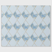Abstraktes, goldblauer Marmormuster Geschenkpapier (Flach)