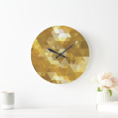 Abstraktes Golddreieck Große Wanduhr (Zuhause)