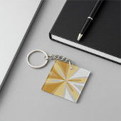 Abstraktes Goldenes Gelb, Grausilber Schlüsselanhänger