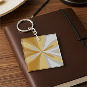 Abstraktes Goldenes Gelb, Grausilber Schlüsselanhänger