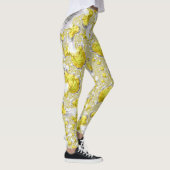 Abstraktes Goldenes Gelbes Symmetrisches Fraktal Leggings (Rechts)