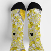 Abstraktes Goldenes Gelbes Symmetrisches Fraktal Socken (Oben)