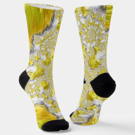 Abstraktes Goldenes Gelbes Symmetrisches Fraktal Socken