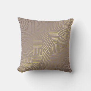 Abstraktes goldenes Linienmuster Kissen