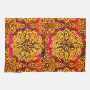 Abstraktes goldenes Mandala Geschirrtuch