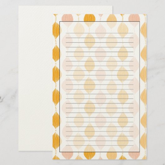 Abstraktes goldenes Ogemuster Briefpapier (Vorne/Hinten)