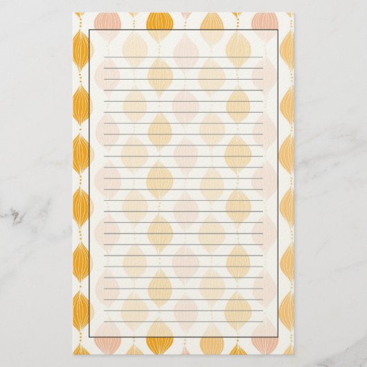 Abstraktes goldenes Ogemuster Briefpapier (Vorderseite)