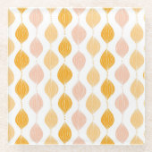 Abstraktes goldenes Ogemuster Glasuntersetzer (Vorderseite)