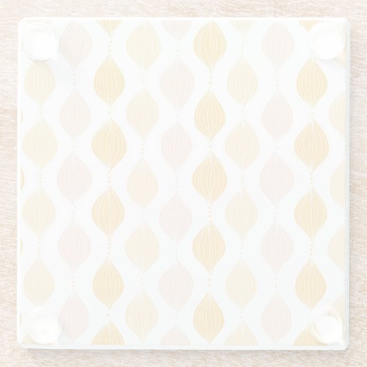 Abstraktes goldenes Ogemuster Glasuntersetzer (Rückseite)