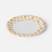 Abstraktes goldenes Ogemuster Pappteller (Schrägansicht)