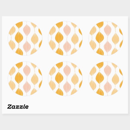 Abstraktes goldenes Ogemuster Runder Aufkleber (Blatt)