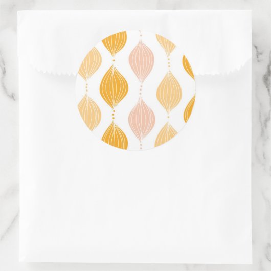 Abstraktes goldenes Ogemuster Runder Aufkleber (Tasche)