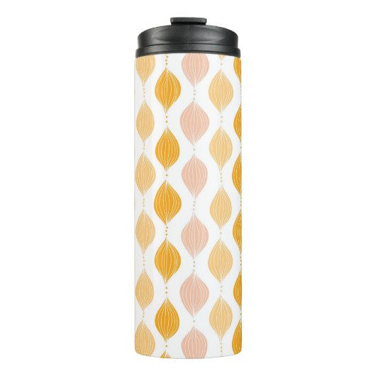 Abstraktes goldenes Ogemuster Thermosbecher (Vorderseite)