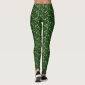 Abstraktes Goldenes Stechpalme Leggings (Rückseite)