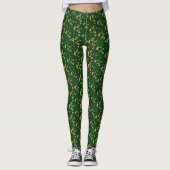 Abstraktes Goldenes Stechpalme Leggings (Vorderseite)