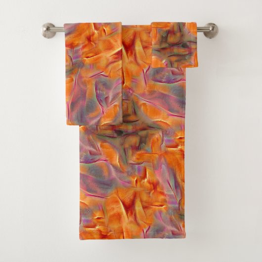 Abstraktes goldenes Tamarin mit gekreuzten Beinen Badhandtuch Set (Insitu)