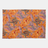 Abstraktes goldenes Tamarin mit gekreuzten Beinen Geschirrtuch (Horizontal)