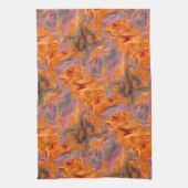 Abstraktes goldenes Tamarin mit gekreuzten Beinen Geschirrtuch (Vertikal)