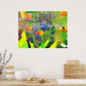 Abstraktes Goldfish Bowl Aquarium Wasserfarbe 2 Poster (Küche)