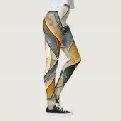 Abstraktes Goldmetalldesign Leggings (Rechts)