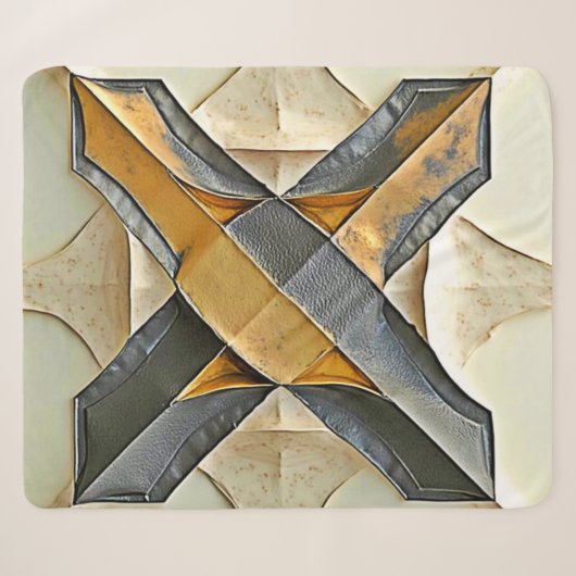 Abstraktes Goldmetalldesign Sherpadecke (Vorderseite (Horizontal))