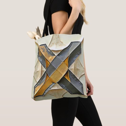 Abstraktes Goldmetalldesign Tasche (Von Nahem)
