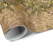 Abstraktes Goldpapier mit Goldstern, Mond Geschenkpapier (Rolleneckpunkt)