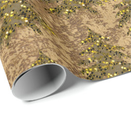 Abstraktes Goldpapier und funkelnd Goldbaum Geschenkpapier