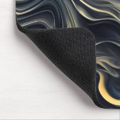 Abstraktes Goldrauchdesign auf schwarz Mousepad (Ecke)