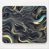 Abstraktes Goldrauchdesign auf schwarz Mousepad (Vorne)
