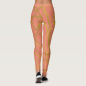 Abstraktes Goldrosa Leggings (Rückseite)
