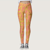 Abstraktes Goldrosa Leggings (Vorderseite)