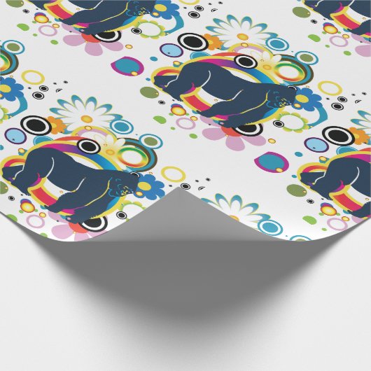 Abstraktes Gorilla Wrapping Paper Geschenkpapier (Ecke)