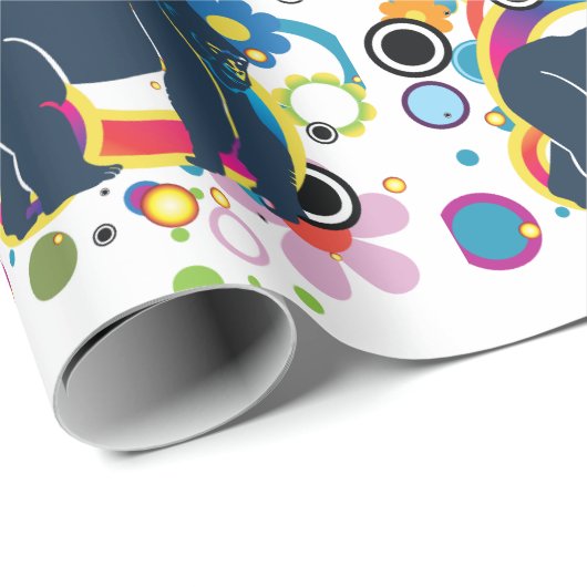 Abstraktes Gorilla Wrapping Paper Geschenkpapier (Rolleneckpunkt)